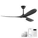 60-Inch Smart Ceiling Fan with Light, Smart App &amp; Remote Control, Quiet DC Motor, 3-Color Dimmable LED, 1H/4H/8H Timer, Quiet DC Fan for Living Rooms &amp; Master Bedrooms