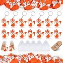 60 Pack Fox Party Favors Include 20 Fox Keychains, 20 Thank You Tags, 20 Gift Bags for Woodland Party, Camp Baby Shower, Stay Clever Themed Kids Birthday, Wild ONE First Birthday