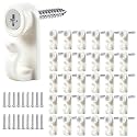 60 Pack String Lights Hooks for Outdoor, White Christmas Light Clips Weatherproof Light Hanger Hooks Screw-in Hooks for Hanging Christmas Lights and Wire,Cable,Fairy Lights,Wind Chimes