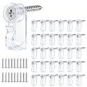 60 Pack String Lights Hooks for Outdoor, Christmas Light Clips Weatherproof Light Hanger Hooks Screw-in Hooks for Hanging Christmas Lights and Wire,Cable,Fairy Lights,Wind Chimes (Clear)