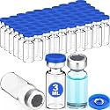 60 Pcs 3ml Sterile Vials Empty Vials for Injection, Blue Lid