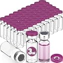 60 Pcs 3ml Sterile Vials Empty Vials for Injection, Purple Lid
