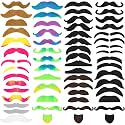 60 Pcs Fake Mustaches Self Adhesive Novelty Moustaches Variety of Styles for Costume Parties, Cosplay, Halloween, Christmas, 20 Designs, Multicolored Suitable for All Ages, Ideal Gift for Everyone