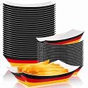 60 Pcs German Flag Party Supplies Paper Food Trays Bulk