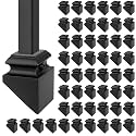 60 Pcs Iron Baluster Shoes with Screw Black Satin Slant Shoes Square Wrought Spindles for 1/2 Inch Staircase Balusters Use