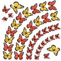 60 Pcs Magnetic Artificial Monarch Butterfly Decorations Decal | 3 Size, Orange Yellow Fake Butterflies, Mariposas Monarcas para, Day of The Dead Halloween Wedding Home Party Decor Craft