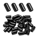Bonsicoky Round Rubber End Caps, 5/16" (8mm) ID, Black, 60 Pcs