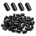 Bonsicoky Round Rubber End Caps, 3/8" (9.5mm) ID, Black, 60 Pcs