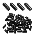 Bonsicoky Round Rubber End Caps, 1/5" (5mm) ID, Black, 60 Pcs