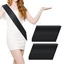 60 Pcs Satin Sash Party Favors - Black Plain Sash Bridal Shower Decorations - Sashes For Birthday, Wedding, Graduation, DIY, Beauty Pageant, Hen Party, Homecoming