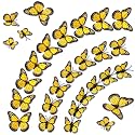 60 Pcs Yellow Artificial Monarch Butterfly Wall Decor