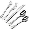 60-Piece Silverware Set for 12, 18/0 Frosted &amp; Mirror Finish Stainless Steel Vintage Flatware Set, Modern Cutlery Set for Home Wedding Restaurant Housewarming Party Event Serving For 12