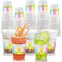 60 Pieces 16oz Easter Bunny Disposable Plastic Cups for Easter Party Supplies, Bunny Birthday Party Decorations