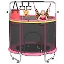 60” Trampoline for Kids,500lbs Capacity Indoor&Outdoor Toddler Trampoline