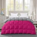 600 GSM Heavy Winter Comforter Double Bed Size (90"X100") - 600 GSM Microfiber Super Soft Fluffy for Winter Comforter/Rajai/Duvet/Blanket Double Bed - Hot Pink/Silver Grey Color