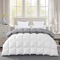 600 GSM Heavy Winter Comforter Double Bed Size (90"X100") - 600 GSM Microfiber Super Soft Fluffy for Winter Comforter/Rajai/Duvet/Blanket Double Bed - White/Silver Grey Color