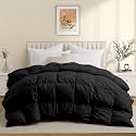 600 GSM Heavy Winter Comforter Double Bed Size (90"X100") - 600 GSM Microfiber Super Soft Fluffy for Winter Comforter/Rajai/Duvet/Blanket Double Bed - Black Color