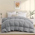 600 GSM Heavy Winter Comforter Double Bed Size (90"X100") - 600 GSM Microfiber Super Soft Fluffy for Winter Comforter/Rajai/Duvet/Blanket Double Bed - Silver Grey Color