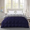 600 GSM Heavy Winter Comforter King Size (90"X106") - 600 GSM Microfiber Super Soft Fluffy for Winter Comforter/Rajai/Duvet/Blanket King Size - Navy Blue/Silver Grey Color