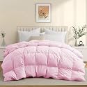600 GSM Heavy Winter Comforter King Size (90"X106") - 600 GSM Microfiber Super Soft Fluffy for Winter Comforter/Rajai/Duvet/Blanket King Size - Baby Pink Color
