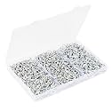 600 Pcs 1/2" 3/4" 3/8" Galvanized Hog Rings Professional Upholstery Hog Rings Installation Assortment Kit for Auto Upholstery and Fencing,Bagging,DIYCraft,Furniture,Pet Cages,Ropes