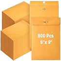 600 Pcs Manilla Envelopes Bulk Brown, 6 x 9 Inch