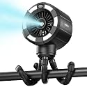 Shirble Baby Stroller Misting Fan, 6000mAh Rechargeable Clip-On Fan, 3 Speeds &amp; 2 Spray Modes, 14H Cooling, Leak-Proof 100ML Tank, Night Light &amp; Timer, BPA-Free for Strollers, Cribs &amp; Travel （Black）