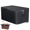 600D Heavy Duty Waterproof Fire Pit Cover, Black-Customize Size