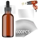 600Pcs Shrink Wrap for Bottles Bands Jars - Clear Heat Shrink Bottle Seals, Easy to use, for Essential Oil Bottle, Dropper Bottle and Test Tube Bottle Cap (1.8 x 1.2 Inch / 45x30mm)
