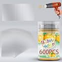 600Pcs Shrink Wrap for Bottles Bands Jars - Clear Heat Shrink Bottle Seals for Essential Oil Bottle, Dropper Bottle and Test Tube Bottle Cap (Caps Under 3-inch Diameter 4.5 x 1.2 Inch/Fits Bottle)