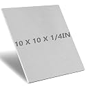 6061 T651 Aluminum Sheet Metal 10" x 10" x 1/4" Inch Flat Plain Thick Aluminum Plate Covered with Protective Film, 6MM Heat Treatable Rectangle Aluminum Metal Plate for Crafting, Industrial