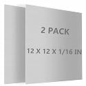 2Pack 6061 T651 Aluminum Sheet Metal 12 x 12 x 1/16(0.06") Inch Flat Plain Aluminum Plate Covered with Protective Film, Rectangle Aluminum Metal Plate for Crafting, DIY, Industrial, 1.5mm Thick