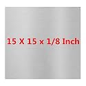 6061 T651 Aluminum Sheet Metal 15 x 15 x 1/8 (0.125") Inch Thickness Rectangle Metal Plate Covered with Protective Film, 3mm Aluminum Sheet Plate Flat Stock, Finely Polished and Deburred