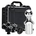 60618 Puck System Gooseneck Hitch Ball Kit, for 2013-2023 Dodge RAM 2500 3500, 2-5/16 Inch Gooseneck Ball for Truck Bed with 2 Gooseneck Safety Chain Anchors(30000 lbs GTW/ 7500 lbs VTW)Carrying Case