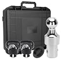 60638 Puck System Gooseneck Hitch Ball Kit, for 2013-2026 Dodge RAM 2500 3500, 2-5/16 Inch Gooseneck Ball for Truck Bed with 2 Gooseneck Safety Chain Anchors 38000 lbs GTW/ 9500 lbs VTW