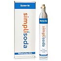 Simpli Soda 60L CO2 Canister Cylinders - Compatible w/Sodastream BLUE Screw-In Only, Ninja Thirsti, Philips, and More - Threaded Style Soda Streaming Machine CO2 Tanks Gas Refill, | 14.5 oz, 1 Pack