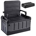 60L Foldable Seatable Camping Box Storage Bins with Lids, Gifts for Men