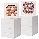 TOMNK 60pcs 2 Style Windows 8x8x2.5 Inches Cookie Boxes, Bakery Boxes