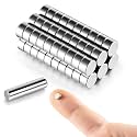 60pcs 5x3mm Magnets (Actual 5x2.6mm) - Tiny Mini Small Round Thin Magnets for 3D Printing, Crafts, Office and Whiteboard - Come with a Storage Case