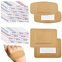 60Pcs Adhesive Large Bandages Bulk Flexible Fabric Bandages, 2 Sizes