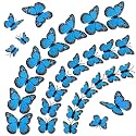 60Pcs Blue Monarch Butterfly Decorations Monarch Wall Stickers