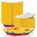 60Pcs Ecuador Flag Party Supplies Paper Food Trays Bulk