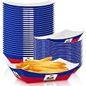 60Pcs Haiti Flag Party Supplies Paper Food Trays Bulk