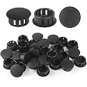 22mm Plastic Hole Plugs - Masendelk Snap-in End Caps - Black - 60pcs