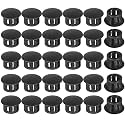 13mm Plastic Hole Plugs - Masendelk Snap-in End Caps - Black - 60pcs