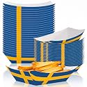 60Pcs Sweden Flag Party Supplies Paper Food Trays Bulk