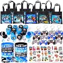 60Pcs Video Game Party Favors Gamer Birthday Party Supplies for Kids Non Woven Bags Silicone Bracelet Stamper Keychain Glow Sticker Game on Gift Goodie Treat Bag Fillers Boy Gaming Party Favors