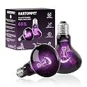 60W Reptile Night Light Bulb, UVA Heat Lamp, Purple Basking Lamp