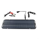 60W Solar Panel 12V Battery Charger with Suction Cups, IP65 Waterproof Monocrystalline Solar Trickle Charger for Car, Boat, RV, Caravan Battery Maintenance