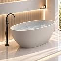 63" Stone Resin Free Standing Tub, Small Bathtub for Bathroom